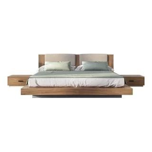 Mid-Century Modern Wood Platform Bed with Drawers