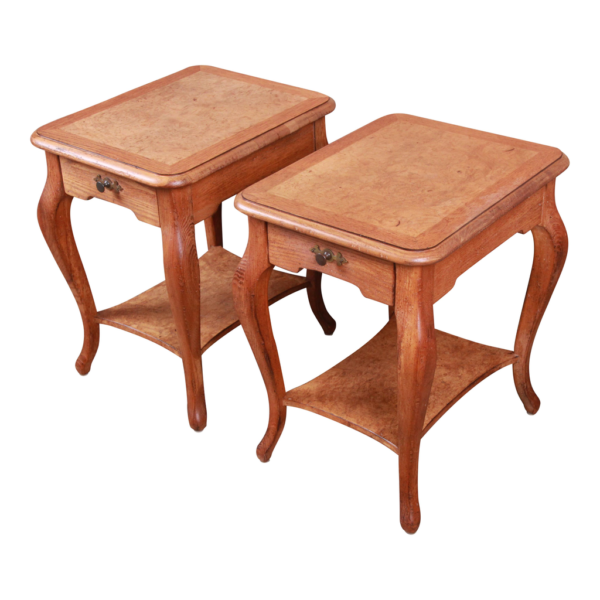 Mid-Century Modern Wood bedside table with Drawer and Shelf