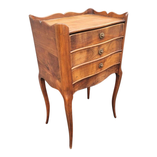 Mid-Century Modern Wood nightstand with 3 Drawers