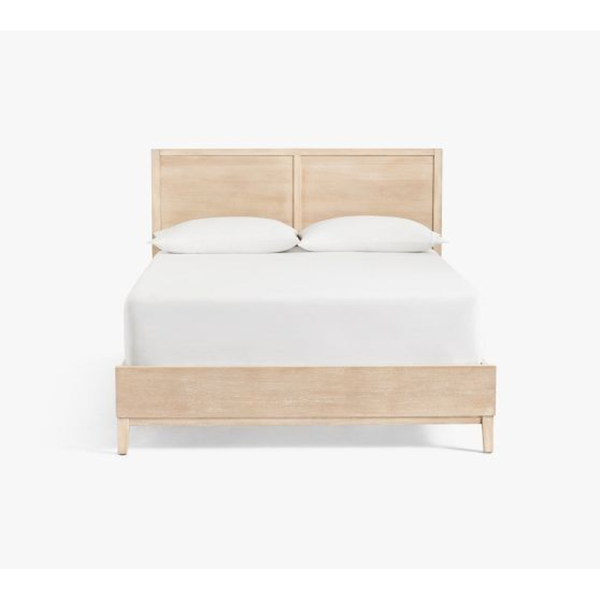 Mid-Century Modern Wooden Platform Bed