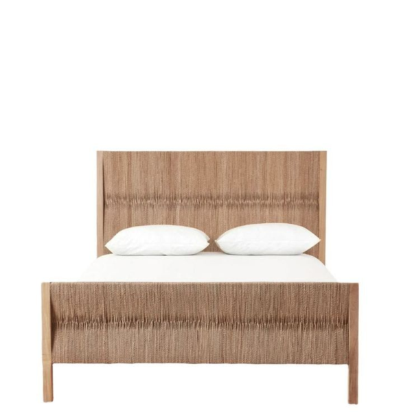 Mid-Century Modern Woven Bed Frame