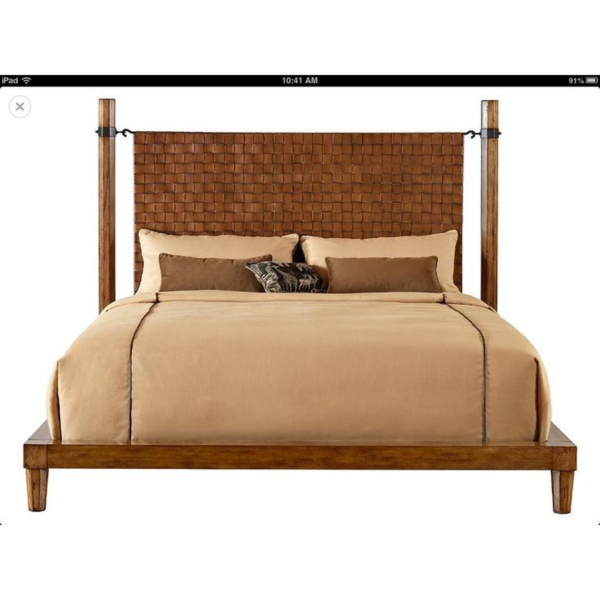 Mid-Century Modern Woven Panel bed