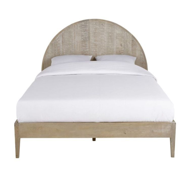 Mid Century Modern bed Natural Wood Finish
