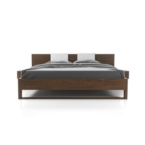 Mid Century Modern bed Teak Wood Platform Bed Frame Brown
