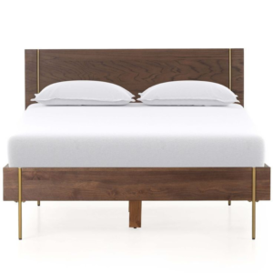 Mid-Century Modern bed with wood frame