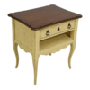 Mid-Century Modern wood bedside table with distressed finish