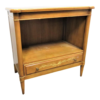 Mid-Century Modern wood bedside table with drawer and shelf
