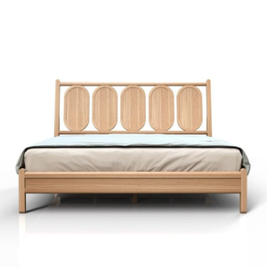 Mid-Century Modern wooden bed frame