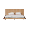 Mid-Century Teak Wood Bed with Headboard
