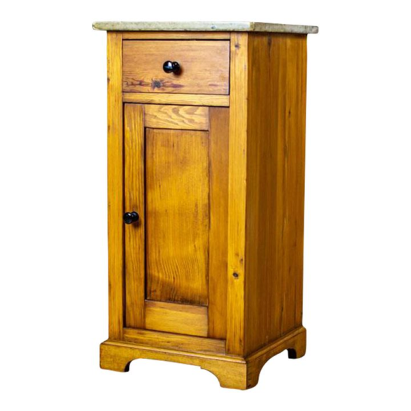 Mid-Century bedside table with natural brown finish