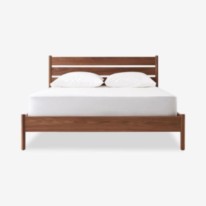 Minimalist Bed Teak Wood Frame Brown