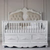 Modern French Design Hand-Carved Solid Wood Baby Cot and Kids Crib Bed Nursery Furniture Manufacturer