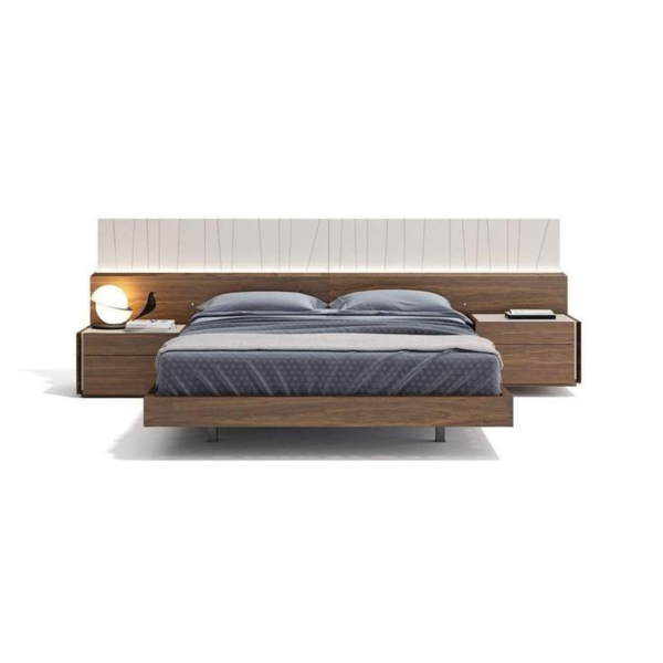 Modern Minimalist Bed Teak Wood Natural Finish