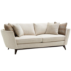 Modern beige fabric sofa with wood frame