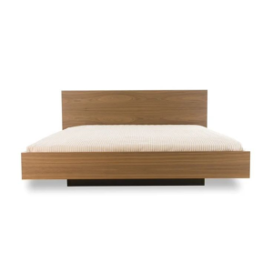 Modern minimalist teak wood bed with platform design