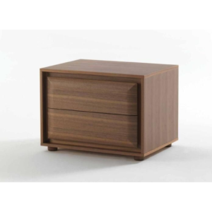 Natural Brown Wood bedside table with Drawers