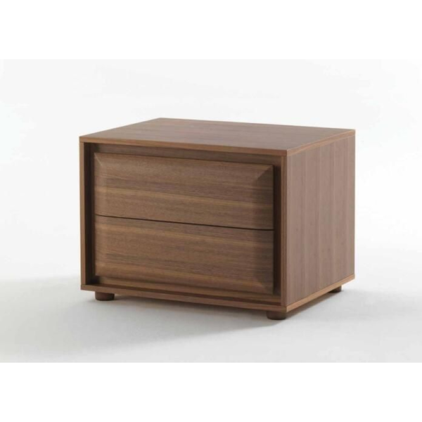 Natural Brown Wood bedside table with Drawers