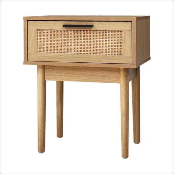 Natural Teak Finish Mid-Century bedside table