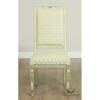 Neoclassical Dining Chair with Green Accents