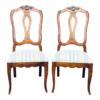 Neoclassical Dining Chair with Wood Frame and Striped Seat