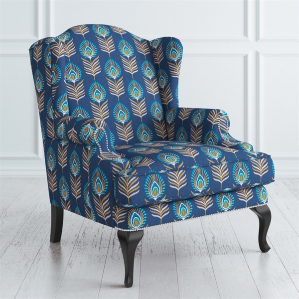 Elegant peacock-patterned sofa by Daabadi Furniture exporter.