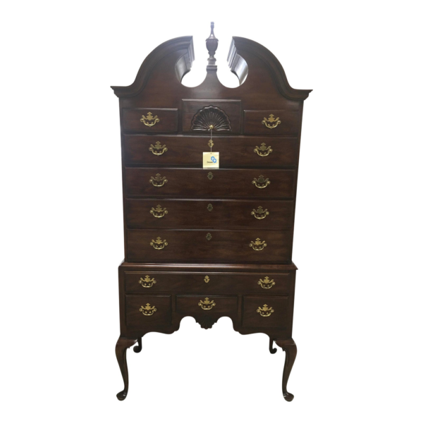 Queen Anne Style Dark Brown Armoire with Drawers