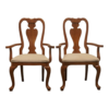 Queen Anne dining chair with wooden frame and upholstered seat