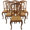 Queen Anne style dining chair with rattan seat