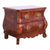 Queen Anne style wooden nightstand with brown finish