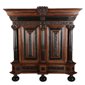 Renaissance Style Wood Carved Armoire