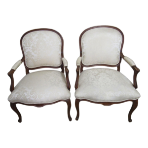 Rococo Style Beige Upholstered Dining Chair