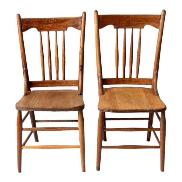 Set of two Mid-Century Modern wood dining chairs