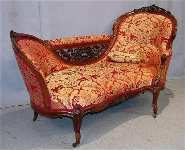 Daabadi Furniture Wholesale Classic Rococo Sofa 2 Seater Walnut Brown Mahogany Fabric Red-Velvet 14