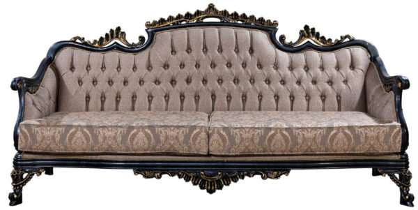 Daabadi Furniture Wholesale Classic European Sofa 2-Seater Painted Antique Blue Mahogany Fabric Multi-Color