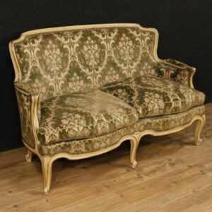 Daabadi Furniture Wholesale Classic Louise XV Sofa 2-Seater Painted White Mahogany Fabric Multi-Color