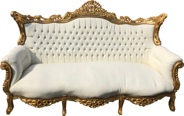 Classic Italian Style Sofa 3 Seater Painted Gold Mahogany - 368