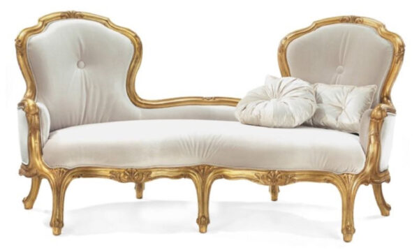 Daabadi Furniture Wholesale Classic European Style Sofa 3-Seater Painted Gold Mahogany Fabric Cream