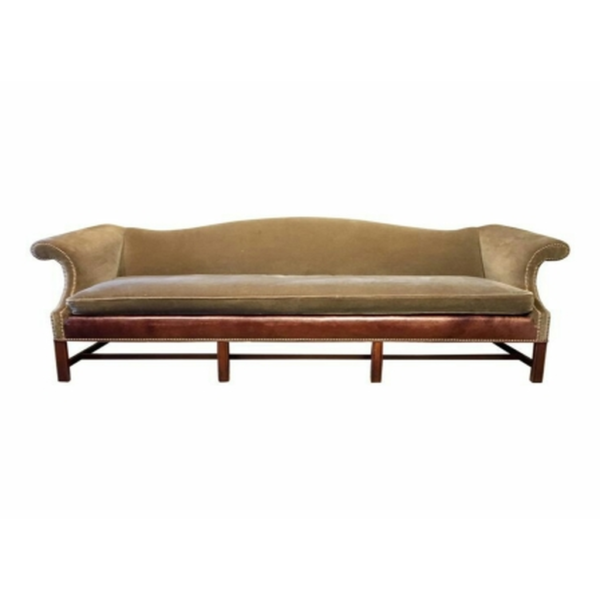 Daabadi Furniture Wholesale Classic Italian Style Sofa 3-Seater Painted Walnut Mahogany Fabric Beige