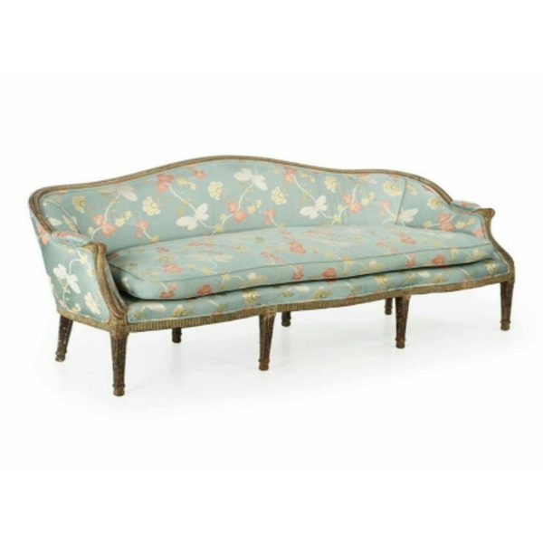 Daabadi Furniture Wholesale Classic French Style Sofa 3-Seater Painted Cream Mahogany Fabric Multi-Color