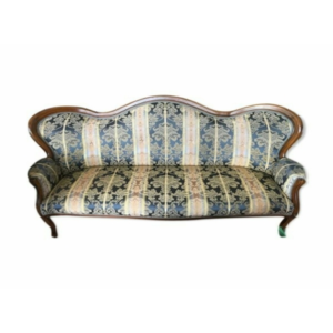 Daabadi Furniture Wholesale Classic Italian Style Sofa 3-Seater Painted Walnut Mahogany Fabric Beige