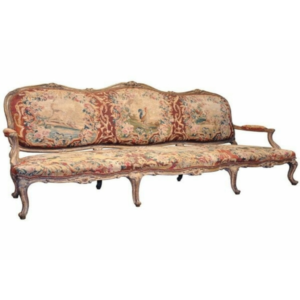 Daabadi Furniture Wholesale Classic French Style Sofa 3-Seater Painted Antique White Mahogany Fabric Multi-Color