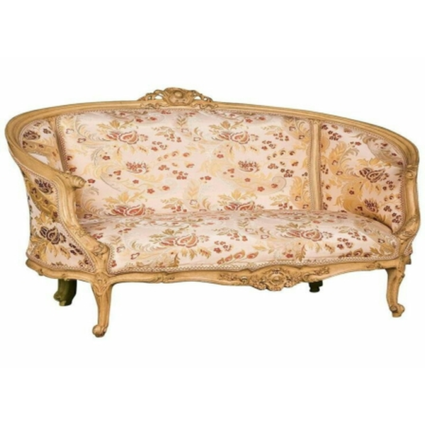 Daabadi Furniture Wholesale Classic European Style Sofa 3-Seater Painted Antique White Mahogany Fabric Multi-Color