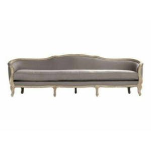 Daabadi Furniture Wholesale Classic European Style Sofa 3-Seater Painted Antique White Mahogany Fabric Beige