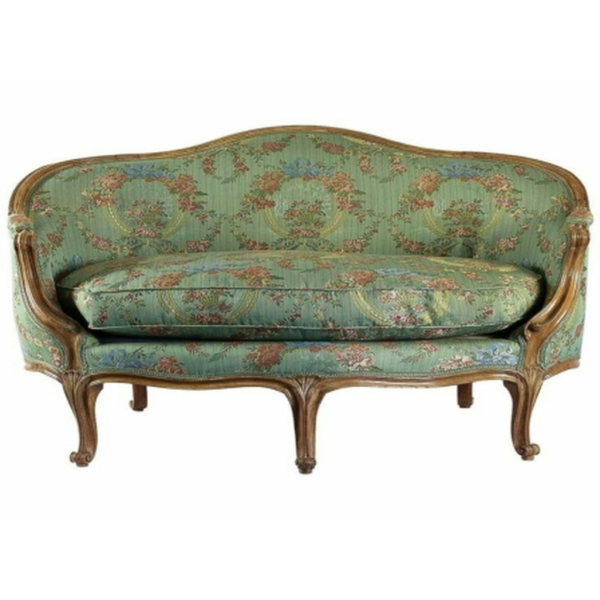 Daabadi Furniture Wholesale Classic French Victorian Sofa 3-Seater Natural Painted Mahogany Fabric Multi-Color