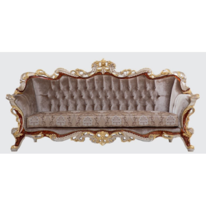 Daabadi Furniture Wholesale Classic French Colonial Sofa 3-Seater White Painted Mahogany Fabric Multi-Color