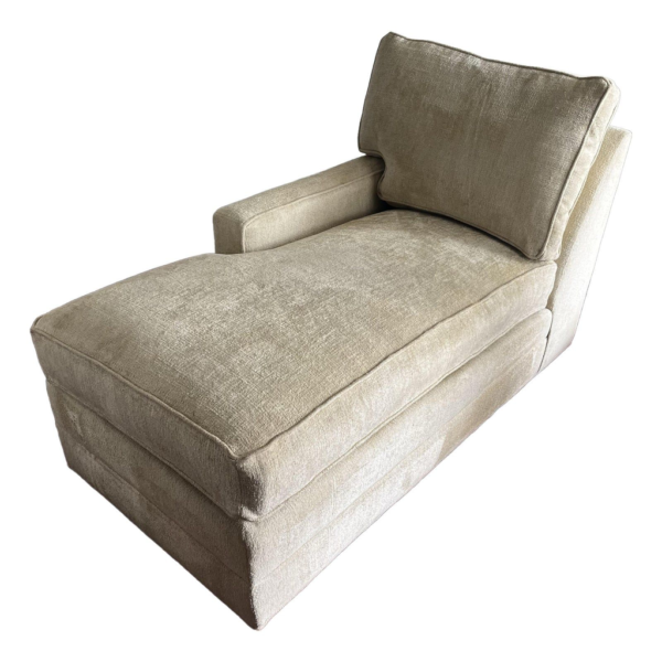 Beige chaise lounge sofa, modern upholstered lounge chair, luxury chaise lounge furniture