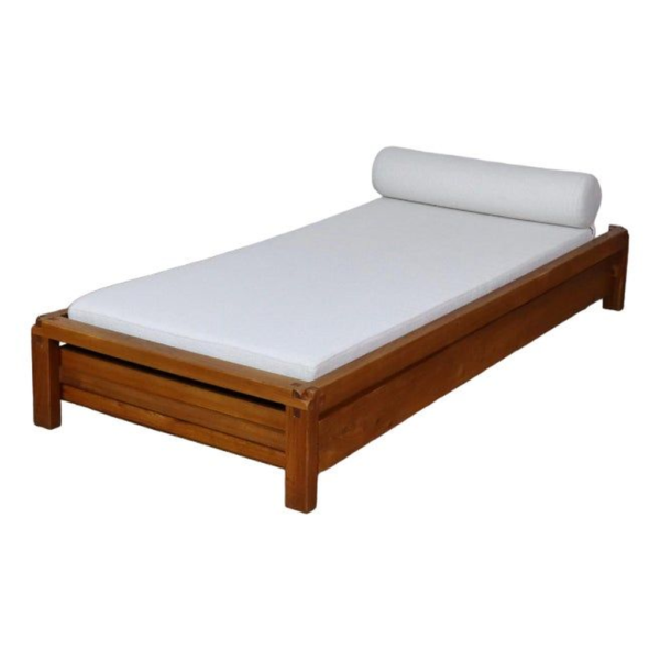 Teak wood daybed, Indonesian furniture, rustic modern bed, white cushion daybed, wooden frame daybed