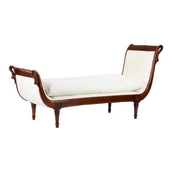 Empire Mahogany Daybed White Upholstery, Classic Furniture, Luxury Daybed, Handcrafted Sofa