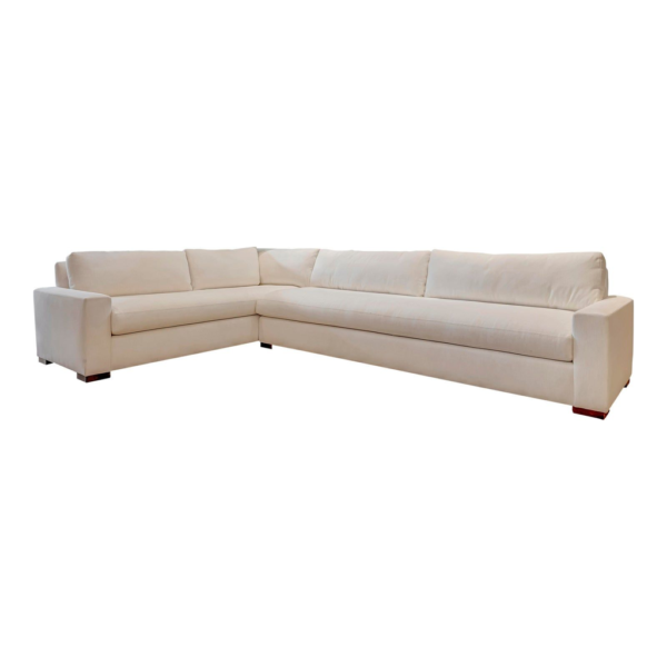 White linen sectional sofa, modern design sofa, comfortable seating, living room furniture, high-quality sofa