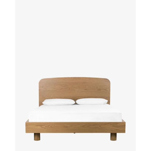Teak Wood Bed Frame with Mid-Century Modern Design